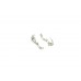Fashion Hoop Huggies Bali Earrings white Gold Plated marquise design white stone